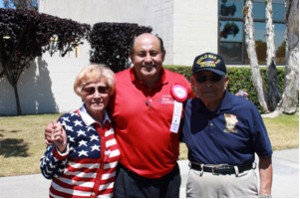 Jesse and Nellie Saenz of Garden Grove, with Lou Correa