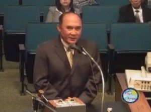 Kenneth Nguyen speaks to the SA City Council