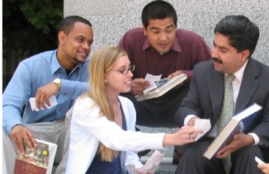 Jose Solorio with college students