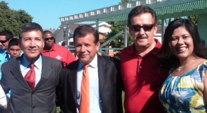 Miguel Pulido and Arte Moreno, with Michele and Vince