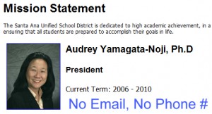SAUSD Trustees don't give contact info