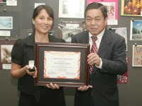 Sarah Rafael Garcia, Author and Founding Director of the “Barrio Writers” program, with Board Member Dr. Long Pham