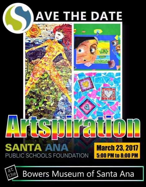 Artspiration, benefiting arts and music at the SAUSD, set for 3/23 at the Bowers