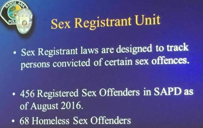 There are currently 591 registered sex offenders living in Santa Ana