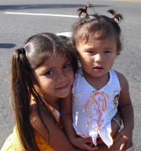 Little girls at the parade