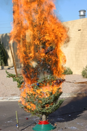Chrstmas Tree on fire