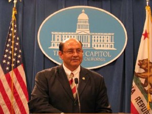 Lou Correa at the State Capitol during a press conference