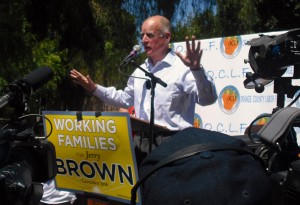 Jerry Brown at the OC Labor Day event in Santa Ana