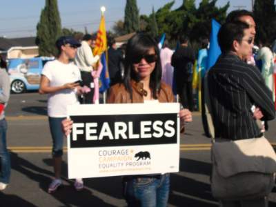 Lesbian activist at the Tet Parade