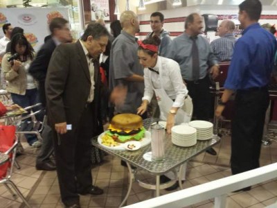 Hamburger cake at Johnny Rockets