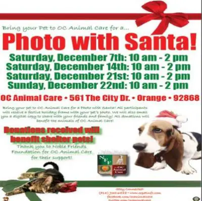 Animal Santa Photos at OC Animal Care