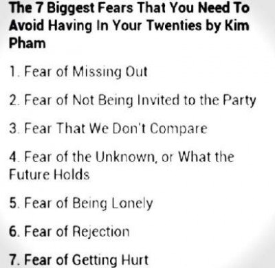Kim Pham's 7 biggest fears