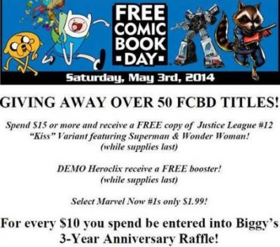Free Comic Book at Biggy's Comics