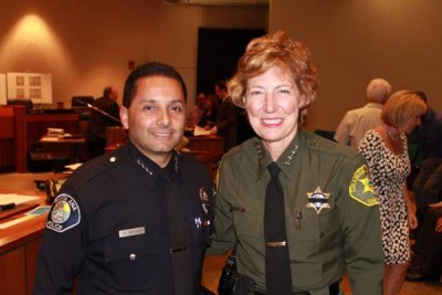 SAPD Police Chief Carlos Rojas and OC Sheriff Sandra Hutchens