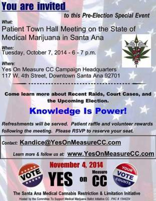 Medical marijuana Santa Ana town hall meeting