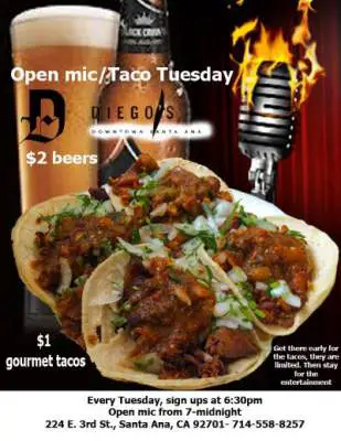 Open mic taco night at Diego's