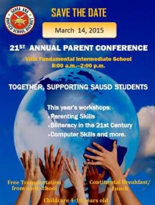 21st Annual Parent Conference for All SAUSD Parents