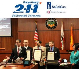 Chairman Todd Spitzer, 2-1-1 Chair Alan Roeder, OC Veterans Advisory Council Chairman Bobby McDonald, SoCalGas Public Affairs Manager Paul Simonds