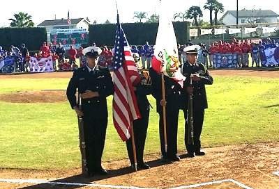 Santa Ana High Honor Guard at the NESALL Opening Day