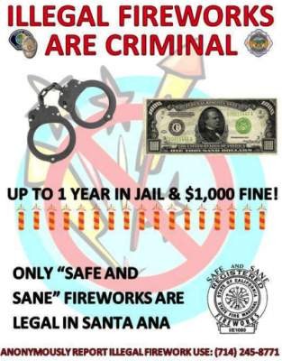 Santa Ana illegal fireworks flier