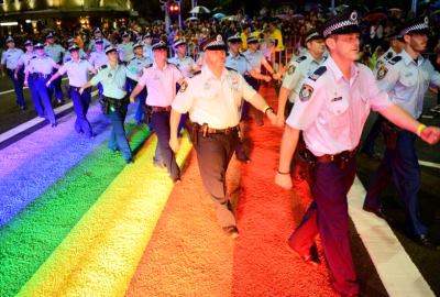 Rainbow police on the march