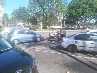 SAPD Parking enforcement vehicle hit in DTSA