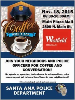 Coffee with a cop at the MainPlace Mall