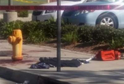 Stabbing scene at Anaheim KKK rally