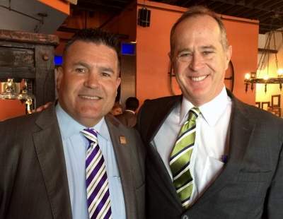 Sean Mill and Anaheim Mayor Tom Tait