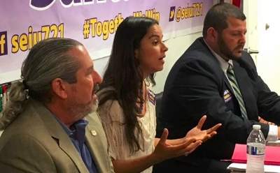 Ana Urzua Alcaraz at the SEIU Debate