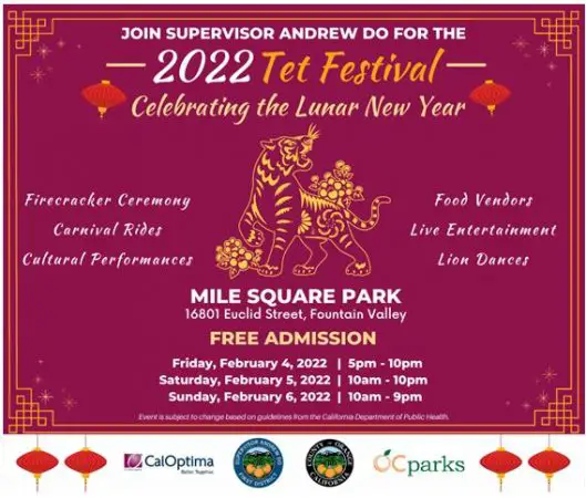 2022 OC Tet Festival set for Feb. 4-6 at Mile Square Park - New Santa Ana