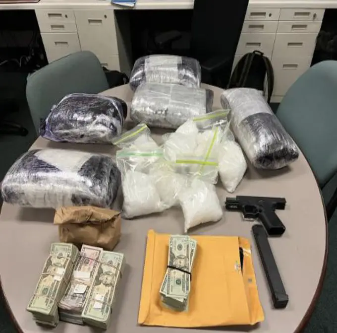 The Irvine Police recovered drugs, cash and a gun from a parolee New