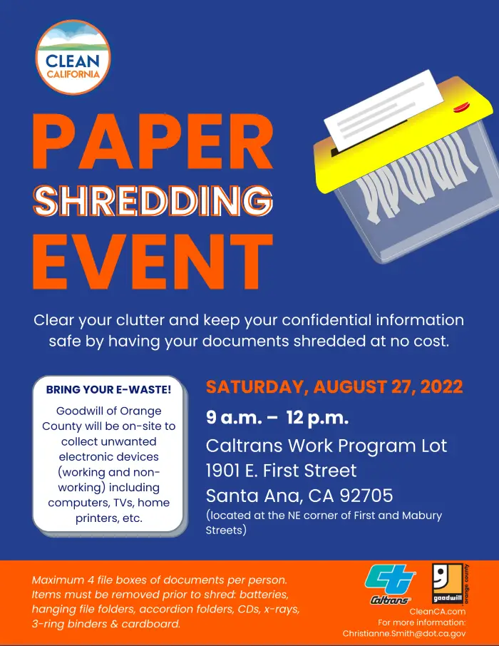 Get your documents shredded for free on August 27 in Santa Ana New