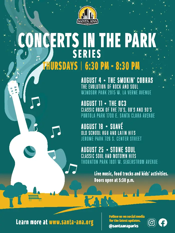 Santa Ana free concerts in the park starting on August 4 New Santa Ana