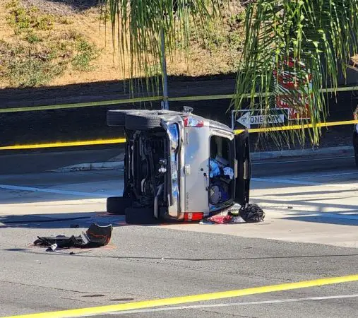 Santa Ana man, 53, dies in rollover accident near South Coast Plaza, 4  others hospitalized - Los Angeles Times