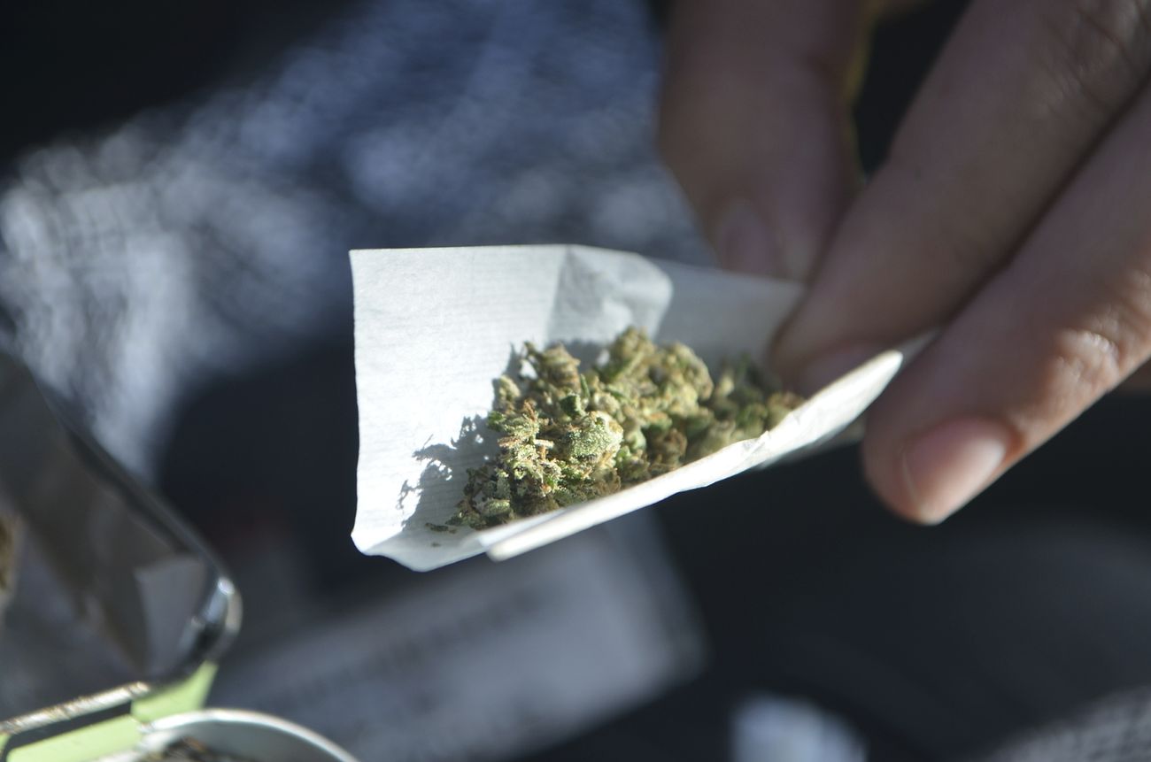 Marijuana joint, close up