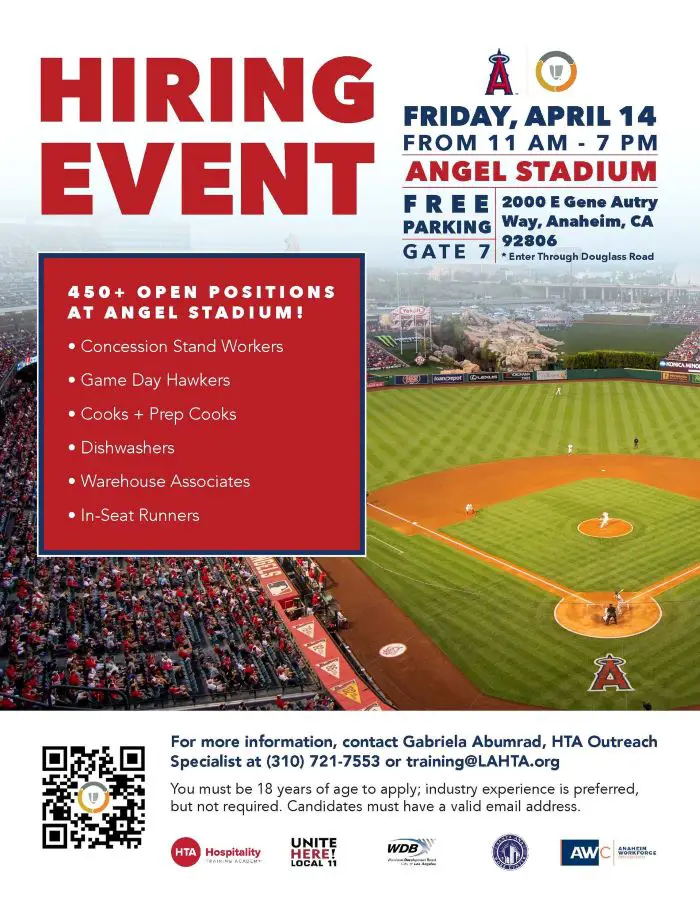 Angels Stadium is hosting a hiring event on April 14 New Santa Ana