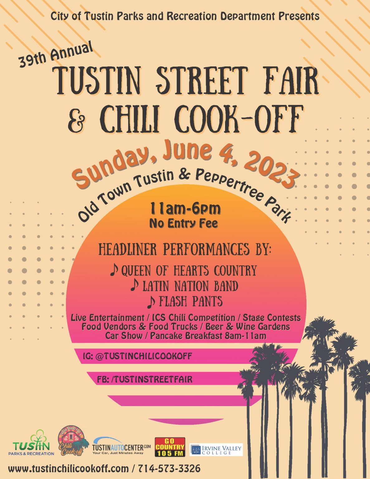 The Tustin Street Fair and Chili CookOff is taking place today New