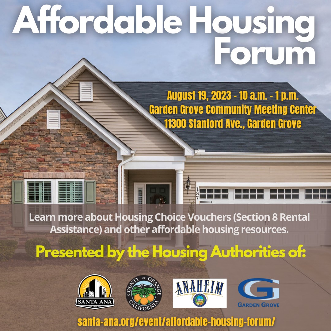 O.C. affordable housing forum set for Aug. 19 in Garden Grove New