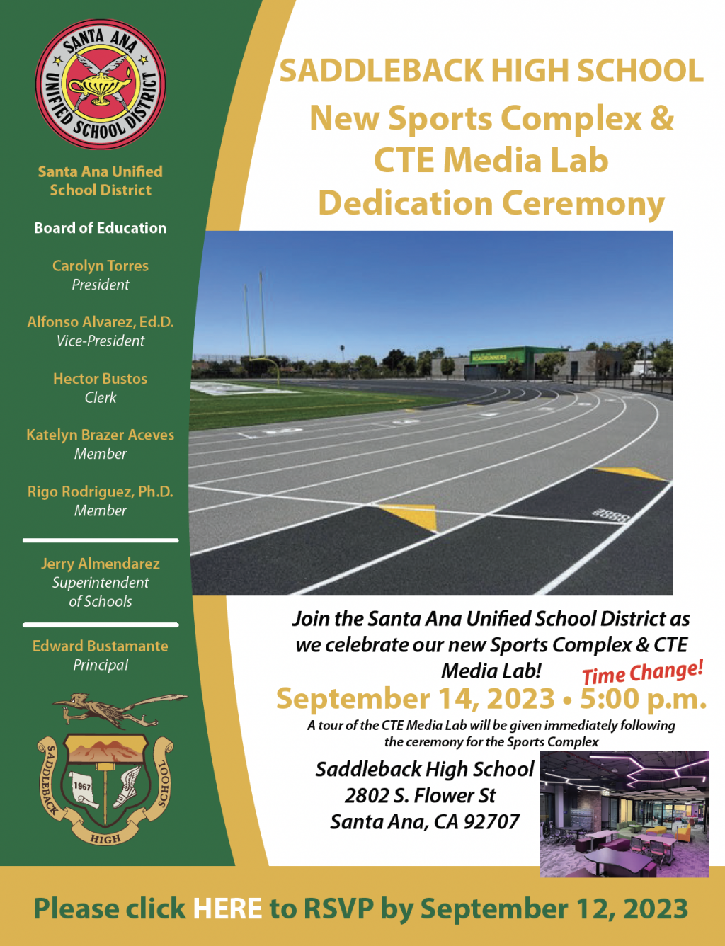 Sports Dedication Example Saddleback High School’s new sports complex and CTE Media Lab ...