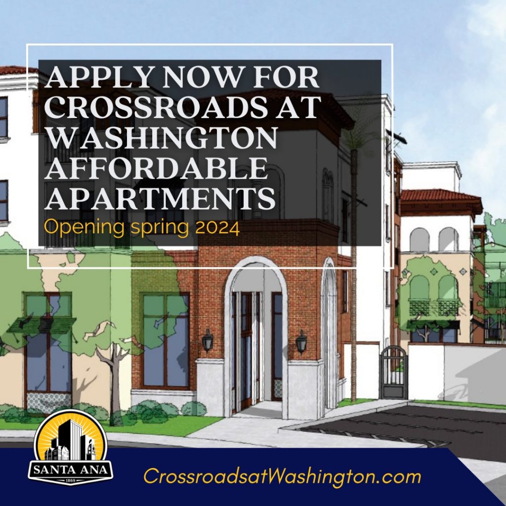 Apply now for the new Crossroads at Washington affordable housing community in Santa Ana New