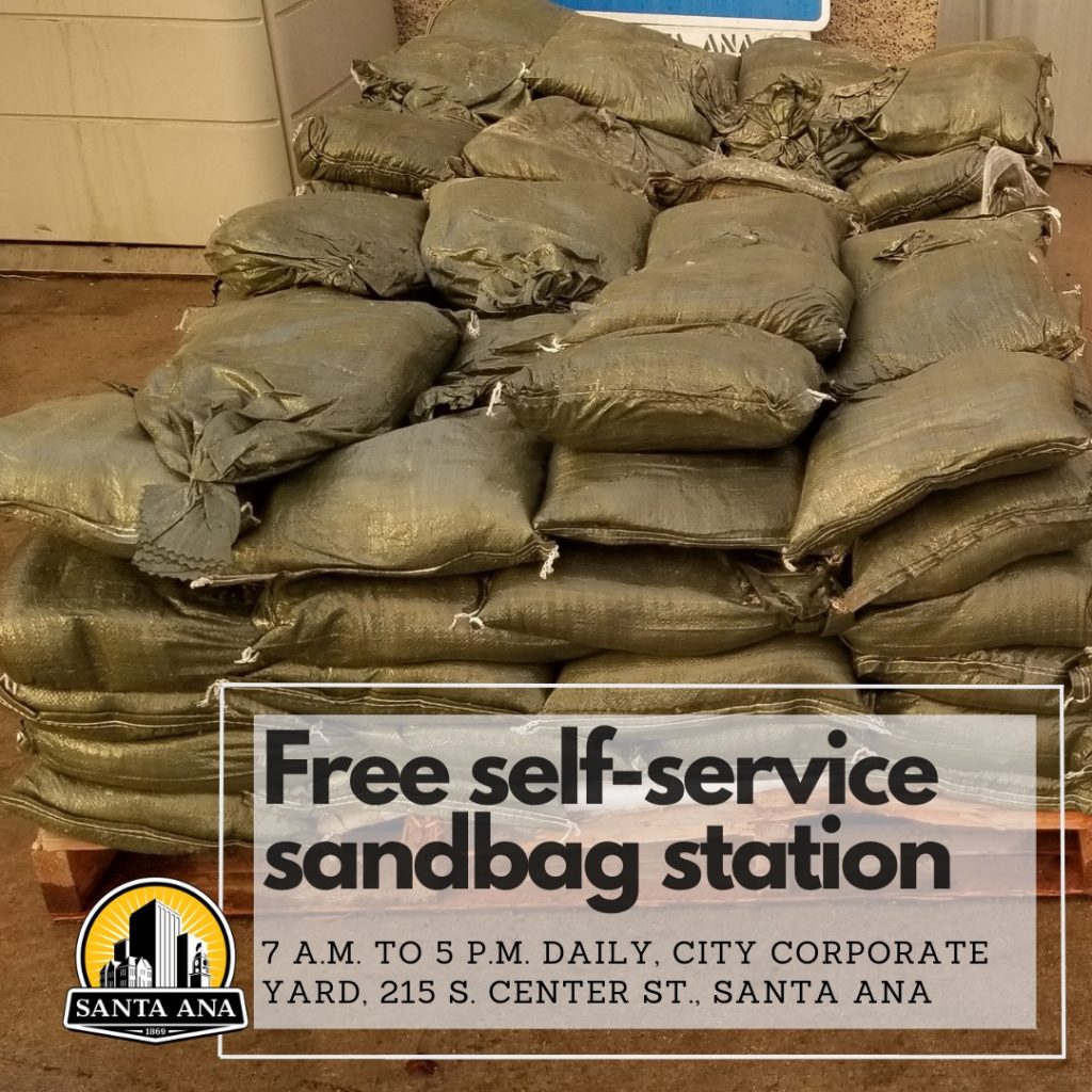 Get free sandbags at the Santa Ana City Yard New Santa Ana