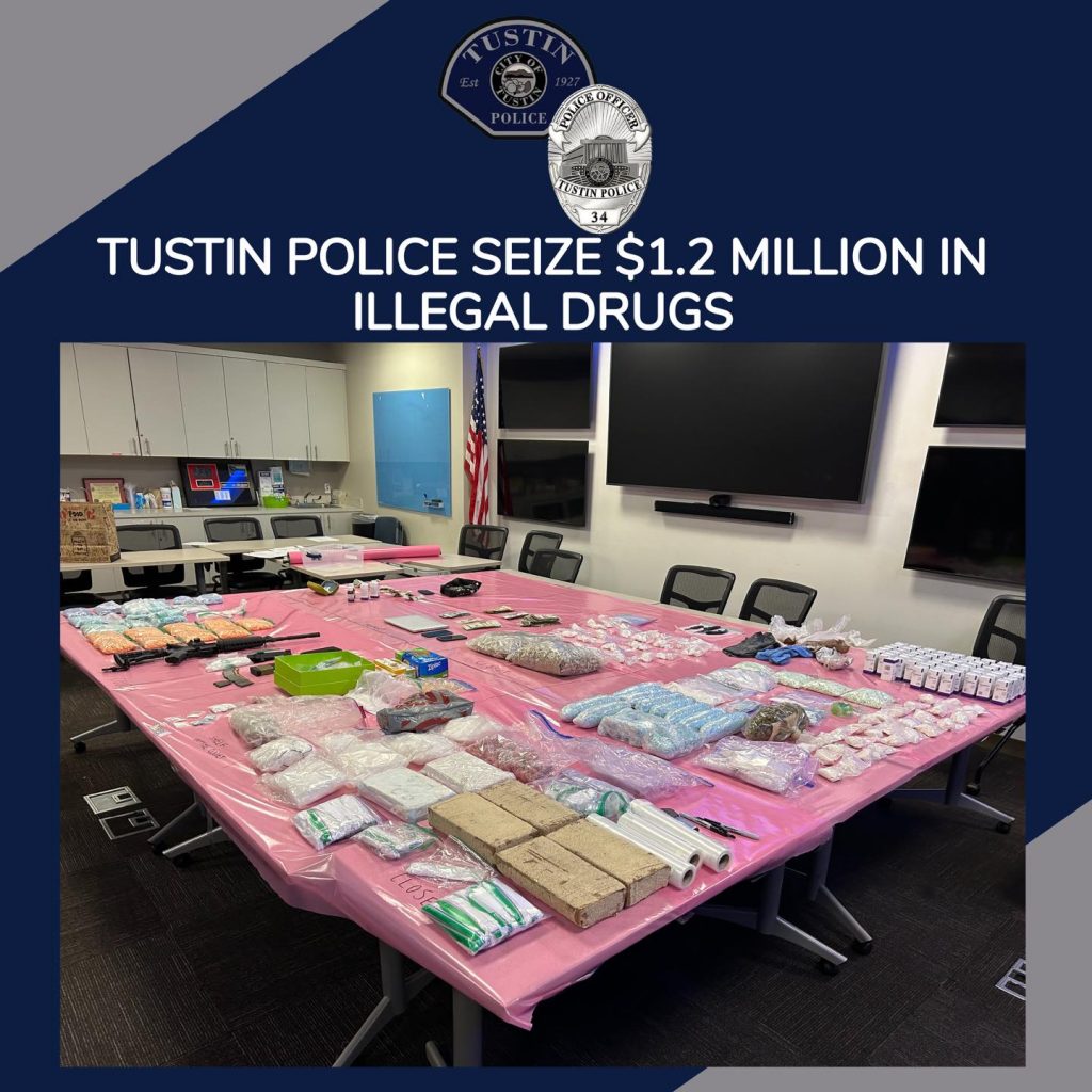 The Tustin Police made a huge drug bust after a hit and run collision