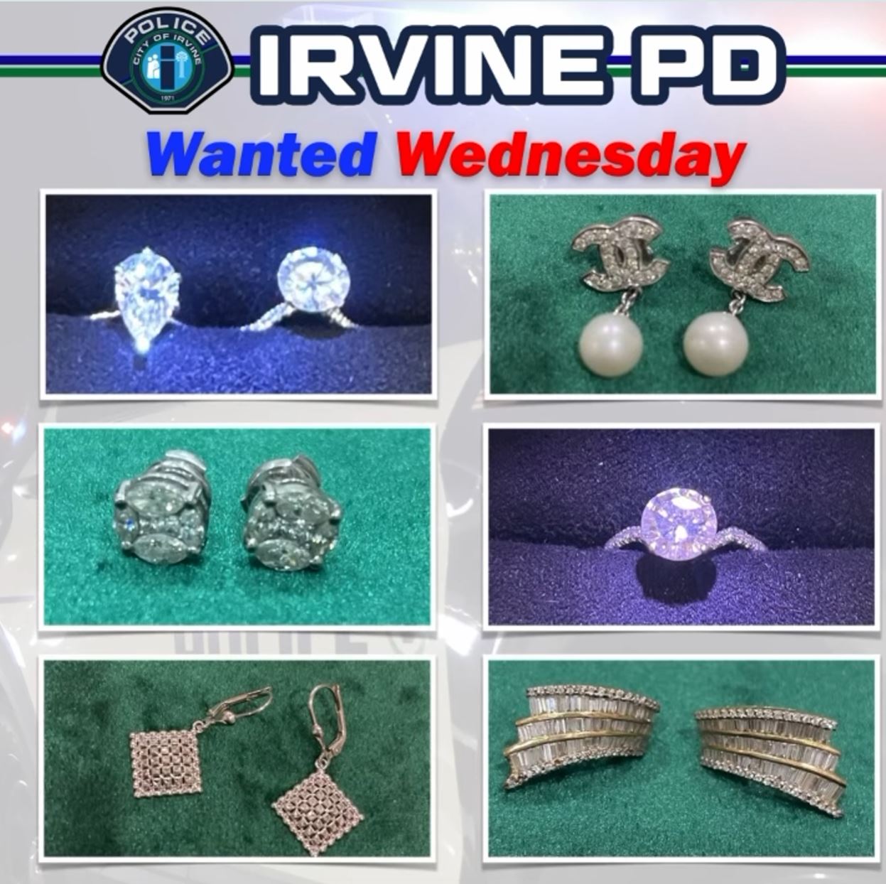 The Irvine Police are trying to identify a man who stole jewelry from a ...