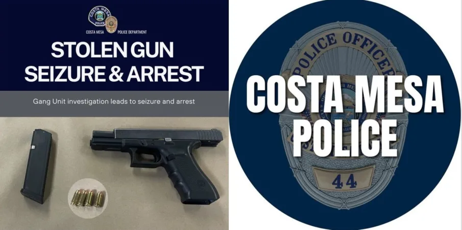 A warrant was used to recover a stolen gun and arrest a Costa Mesa gang member