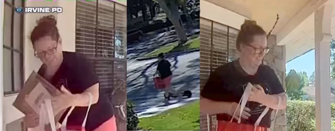 The Irvine Police are on the hunt for a chubby package thief on a scooter