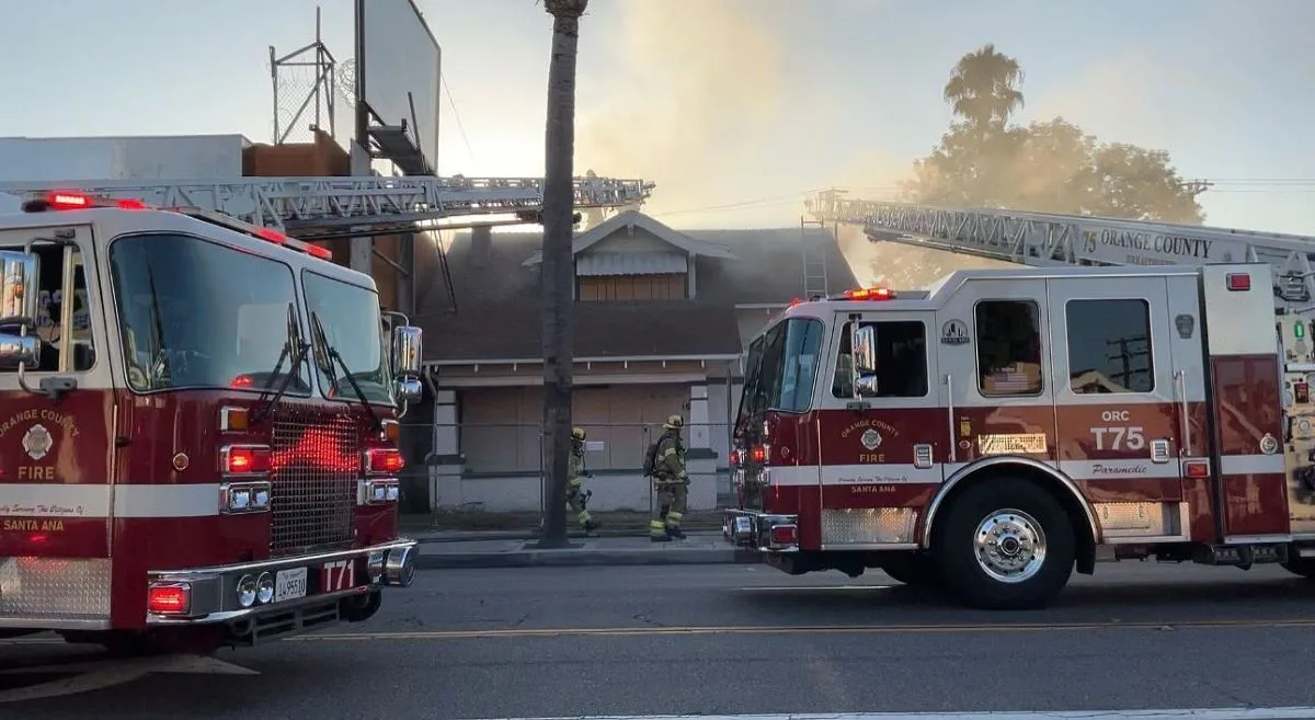 An abandoned home in Santa Ana caught fire on Sunday morning