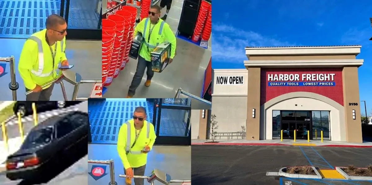 Fake safety guy steals inverters from a Harbor Freight store in Irvine