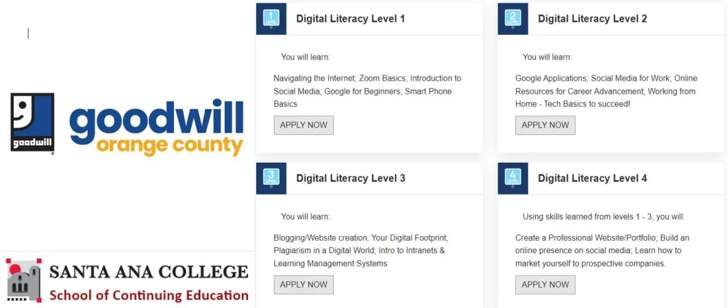 Goodwill OC partners with Santa Ana College to offer free digital literacy classes