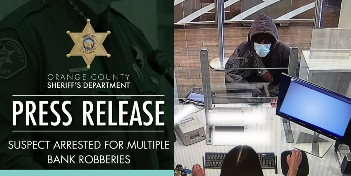 Suspect arrested in Anaheim after several Orange County bank robberies